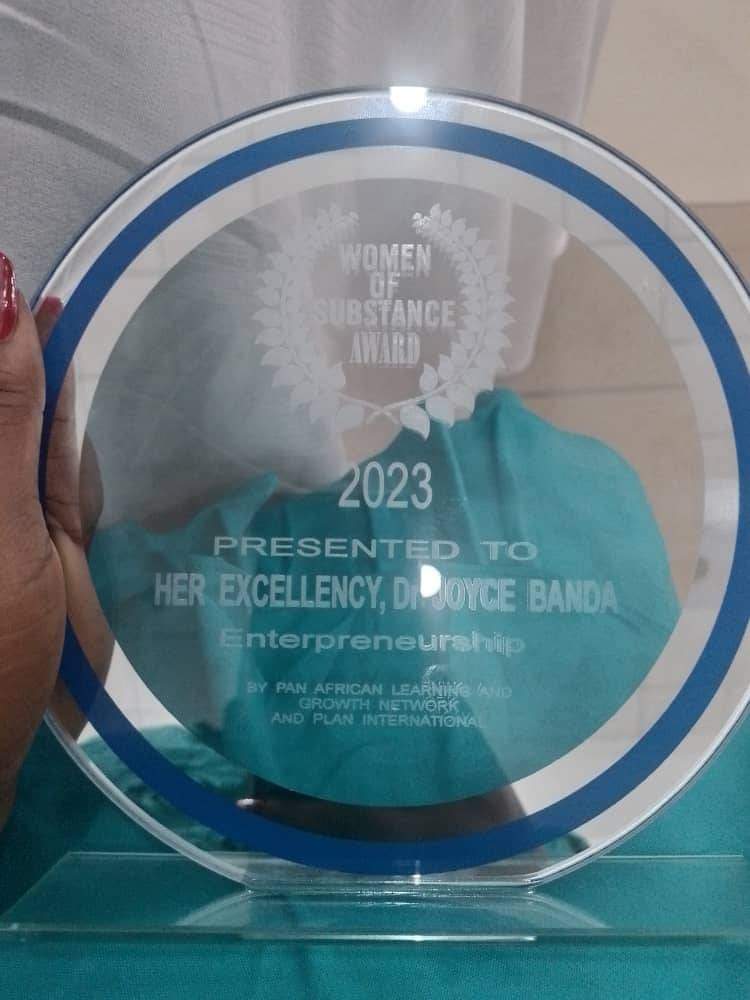 Former President Joyce Banda honoured with Women Of Substance Award 2023, Image Courtesy: Facebook