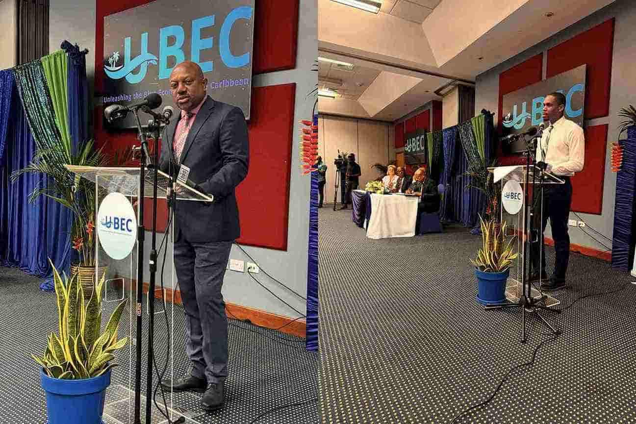 The the launch of “Unleashing the Blue Economy of the Caribbean (UBEC)” project. (Credits: Ernest Hilaire, Facebook)