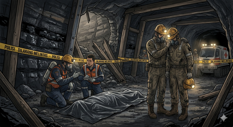 Ilustrasi pekerja tambang meninggal